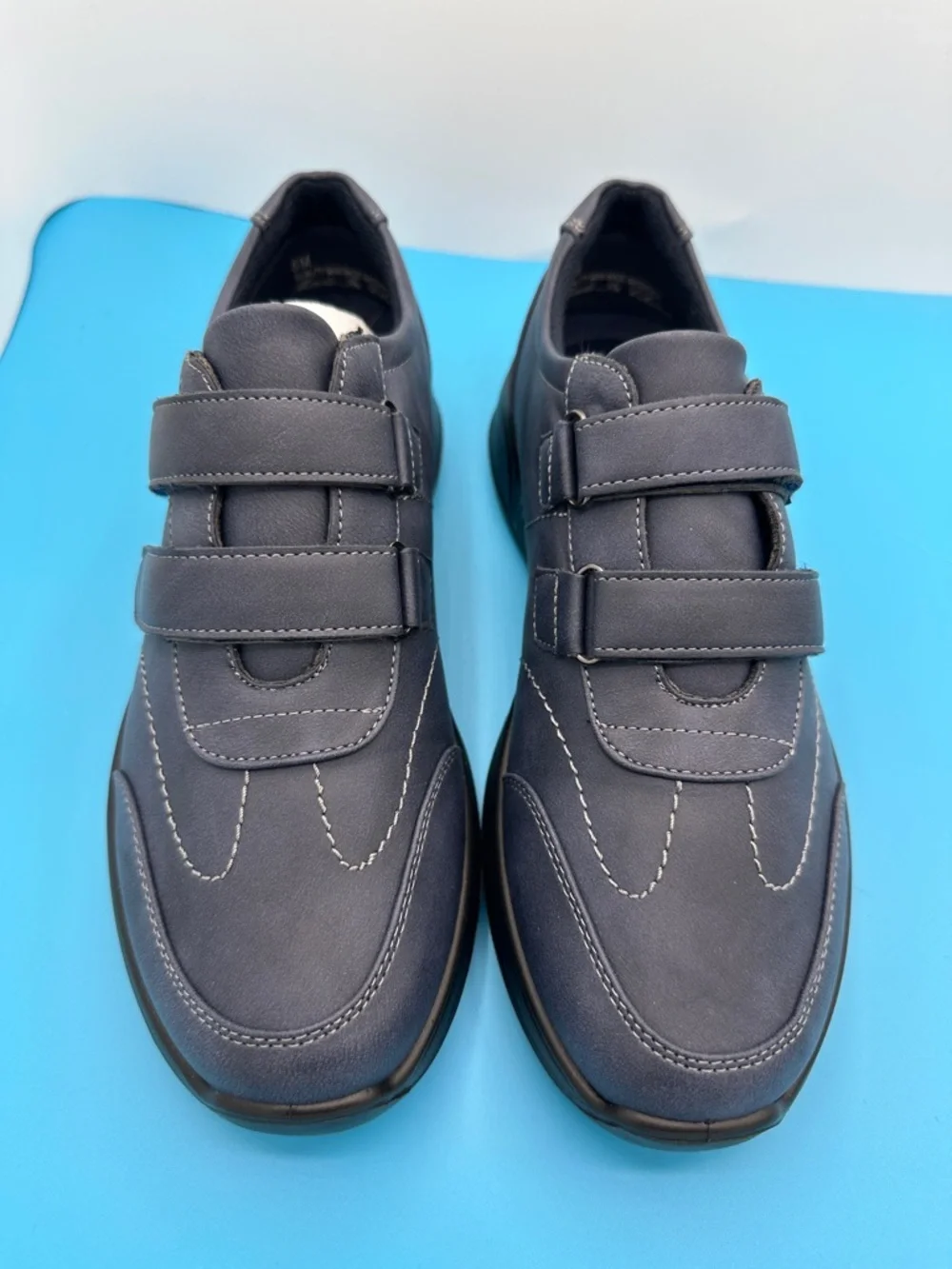 New! Easy Street Navy Blue Women's Velcro Flats. Size 8. Brand new/no box.